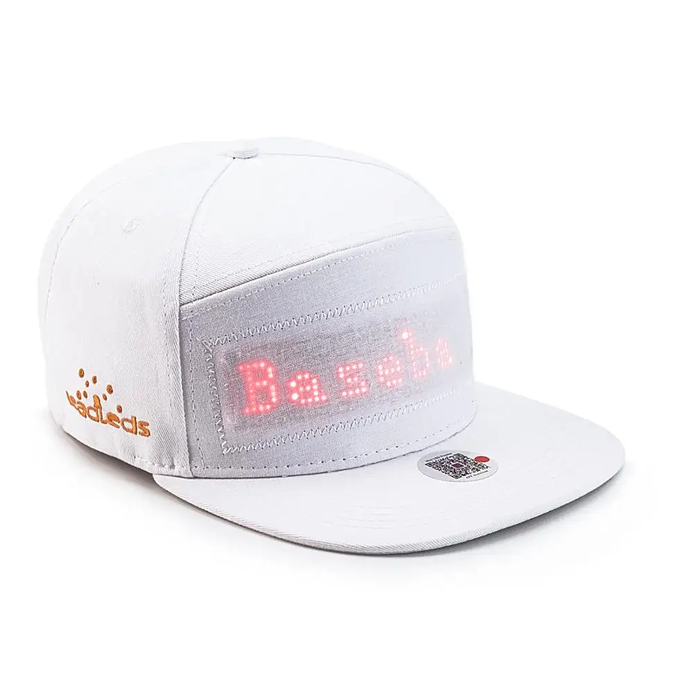 Bluetooth LED Beyaz Şapka Kaydırma mesaj ekranı Kurulu Hip Hop Sokak Dans Partisi Geçit Güneş Koruyucu Golf balıkçılık şapkası